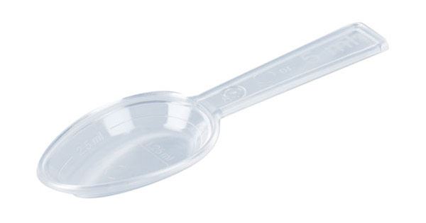 Translucent PP Single-Ended Plastic Measuring Spoons, 2.5ml to 5ml